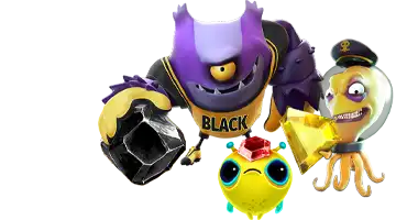 Изображение с яркими маскотами Рокс интернет-казино, демонстрирующими джекпот-акции, с красочными и выразительными лицами, создавая атмосферу веселья и азарта перед большими выигрышами.